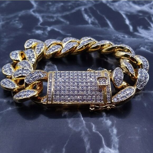 8inch x 20mm Bi-Color  Miami Cuban Bracelet - Picture 6 of 13